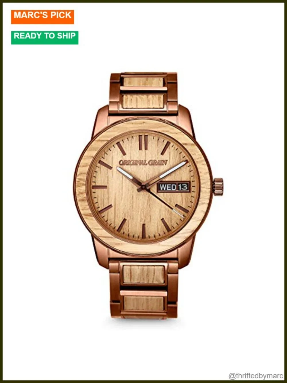 Men's Whiskey Espresso 42mm Analog Watch, 316L Stainless Steel, 5ATM